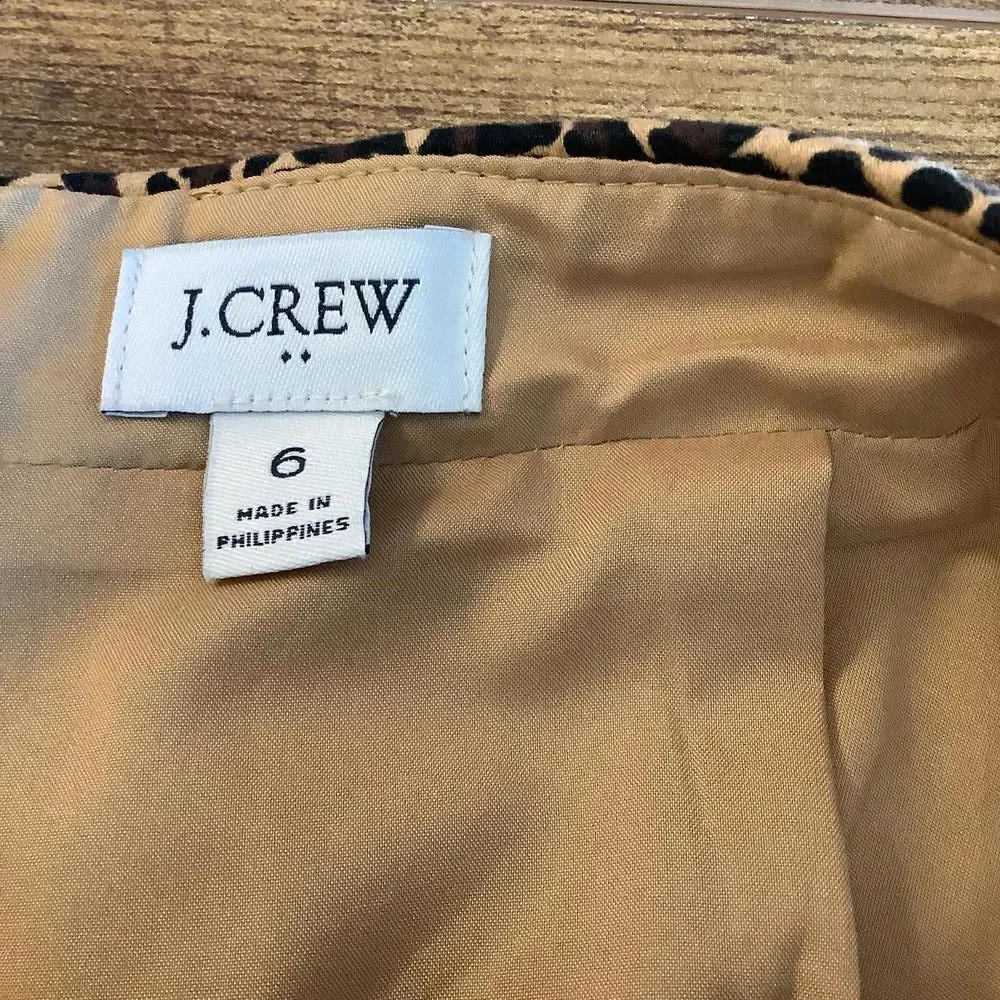 J.Crew Safari Print Pencil Skirt‎ - Size 6